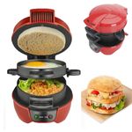 Electronice si Electrocasnice - Electrocasnice bucatarie - Preparare paine - Sandwich-maker - Aparat de Burgeri, 600W, placi antiaderente, incalzire uniforma,180° - Infinity.ro