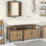 Casa si Gradina - Mobilier - Seturi de mobilier - Seturi baie - Set toaleta 3 piese  din lemn de stejar facut manual - Infinity.ro