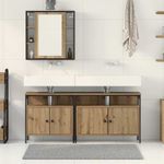 Casa si Gradina - Mobilier - Seturi de mobilier - Seturi baie - Set toaleta 3 piese  din lemn de stejar facut manual - Infinity.ro