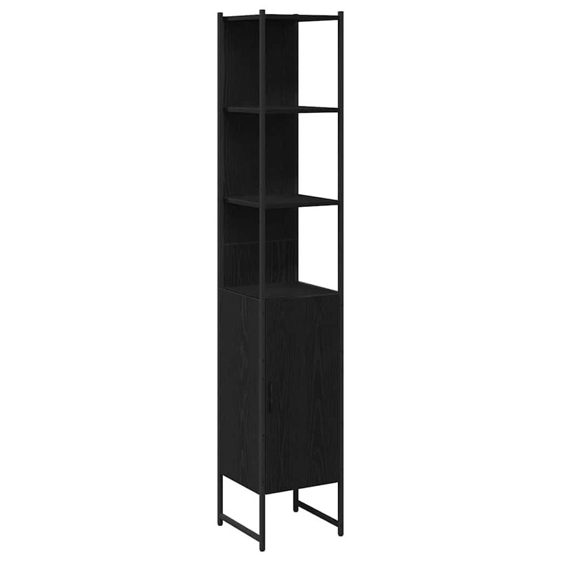 Casa si Gradina - Mobilier - Seturi de mobilier - Seturi baie - Set de mobila pentru baie 4 piese Negru Stejar Lemn prelucrat - Infinity.ro