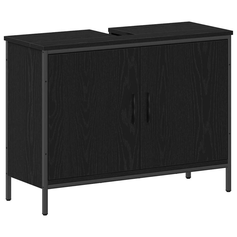 Casa si Gradina - Mobilier - Seturi de mobilier - Seturi baie - Set de mobila pentru baie 4 piese Negru Stejar Lemn prelucrat - Infinity.ro