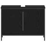 Casa si Gradina - Mobilier - Seturi de mobilier - Seturi baie - Set de mobila pentru baie 4 piese Negru Stejar Lemn prelucrat - Infinity.ro