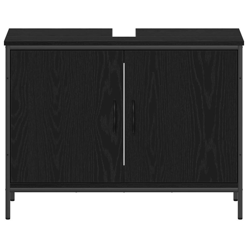 Casa si Gradina - Mobilier - Seturi de mobilier - Seturi baie - Set de mobila pentru baie 4 piese Negru Stejar Lemn prelucrat - Infinity.ro