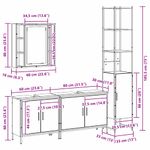 Casa si Gradina - Mobilier - Seturi de mobilier - Seturi baie - Set de mobila pentru baie 4 piese Negru Stejar Lemn prelucrat - Infinity.ro