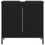 Casa si Gradina - Mobilier - Seturi de mobilier - Seturi baie - Set Mobilier Baie de 4 Piese in Stejar Negru si Lemn Prelucrat - Infinity.ro