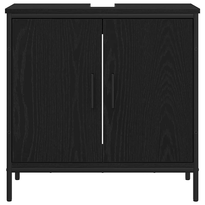 Casa si Gradina - Mobilier - Seturi de mobilier - Seturi baie - Set Mobilier Baie de 4 Piese in Stejar Negru si Lemn Prelucrat - Infinity.ro
