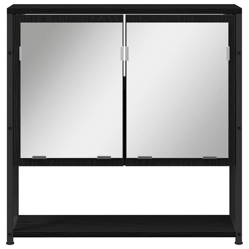Casa si Gradina - Mobilier - Seturi de mobilier - Seturi baie - Set Mobilier Baie de 4 Piese in Stejar Negru si Lemn Prelucrat - Infinity.ro