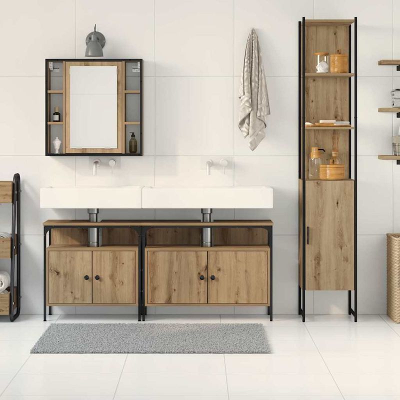 Casa si Gradina - Mobilier - Seturi de mobilier - Seturi baie - Set baie 4 piese din stejar artisan - Infinity.ro