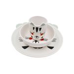 Jucarii, Copii si Bebe - Hrana si alaptare - Biberoane, suzete si accesorii hranire - Articole hranire bebelusi - Set masa copii, cana + bol + farfurie, 100% melamina, model pisicuta - Infinity.ro