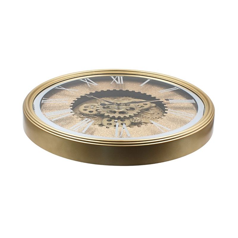 Casa si Gradina - Decoratiuni - Ceasuri - Ceas de Perete Vintage Auriu cu Mecanism Rotativ – Ø50,7 cm - Infinity.ro