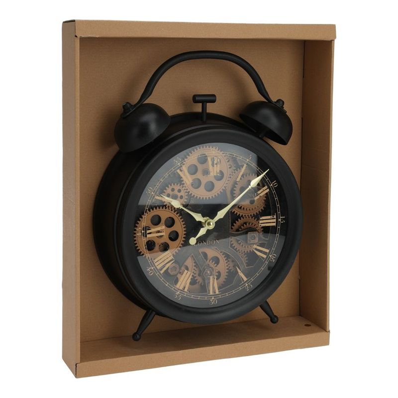 Casa si Gradina - Decoratiuni - Ceasuri - Ceas decorativ stil vintage – mecanism vizibil, cifre romane aurii, design cu roti dintate - Infinity.ro