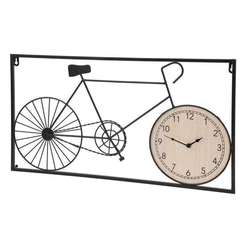 Casa si Gradina - Decoratiuni - Ceasuri - Ceas de perete decorativ cu design bicicleta – metal si MDF, 60x32 cm - Infinity.ro