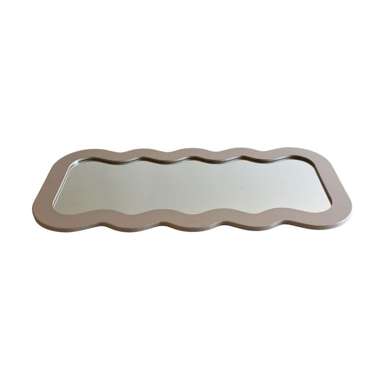 Casa si Gradina - Decoratiuni - Oglinzi - Oglinda decorativa cu rama ondulata – 37x80 cm, sticla + cadru MDF, gri - Infinity.ro