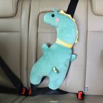 Jucarii, Copii si Bebe - Carucioare si articole de transport - Accesorii transport copii - Perna pentru centura de siguranta, model Dinozaur verde, Giftdesign, 51x17 cm, microfibra + bumbac PP - Infinity.ro