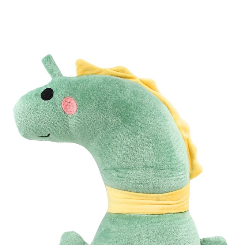 Jucarii, Copii si Bebe - Carucioare si articole de transport - Accesorii transport copii - Perna pentru centura de siguranta, model Dinozaur verde, Giftdesign, 51x17 cm, microfibra + bumbac PP - Infinity.ro
