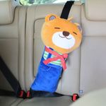 Jucarii, Copii si Bebe - Carucioare si articole de transport - Accesorii transport copii - Perna pentru centura de siguranta copii, model Ursulet zambitor, Giftdesign, 50x23 cm, microfibra + bumbac PP - Infinity.ro