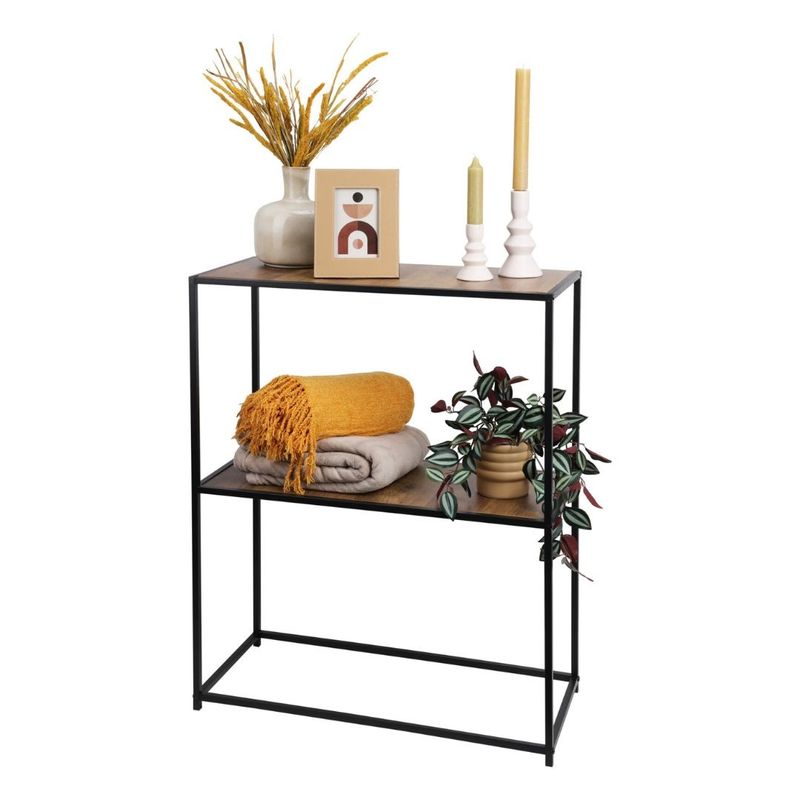 Casa si Gradina - Mobilier - Biblioteci si rafturi - Rafturi - Mobilier multifunctional, 2 niveluri, metal + MDF, 70x31x85 cm - Infinity.ro