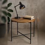 Casa si Gradina - Mobilier - Mese si birouri - Masute de cafea - Masuta din lemn acacia si metal, diametru 45 cm, inaltime 38 cm - Trends 4 You - Infinity.ro