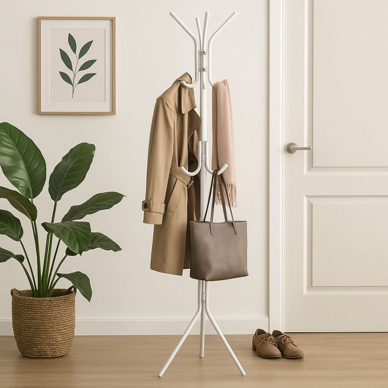 Casa si Gradina - Mobilier - Organizare si depozitare - Cuiere - Cuier metalic pentru haine, 170 cm, alb, Storage Solutions - Infinity.ro