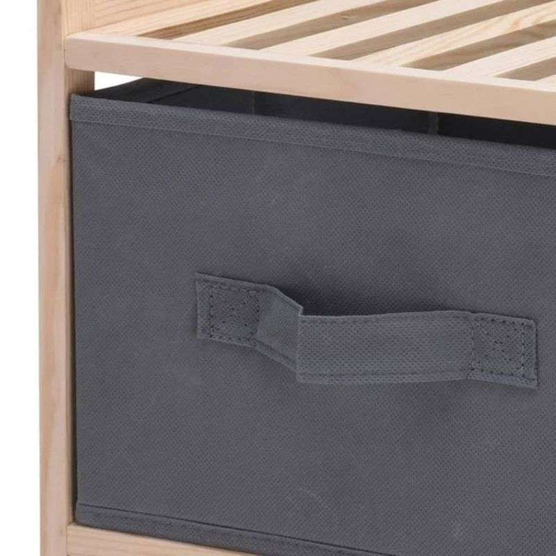 Casa si Gradina - Mobilier - Dulapuri si sifoniere - Dulapuri - Dulap cu 3 rafturi lemn si 3 cutii depozitare gri, 65 cm inaltime, Giftdesign - Infinity.ro