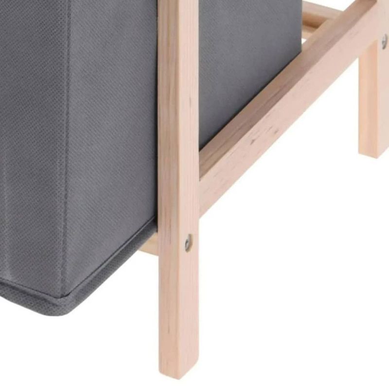 Casa si Gradina - Mobilier - Dulapuri si sifoniere - Dulapuri - Dulap cu 3 rafturi lemn si 3 cutii depozitare gri, 65 cm inaltime, Giftdesign - Infinity.ro
