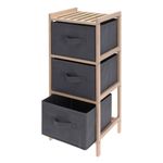Casa si Gradina - Mobilier - Dulapuri si sifoniere - Dulapuri - Dulap cu 3 rafturi lemn si 3 cutii depozitare gri, 65 cm inaltime, Giftdesign - Infinity.ro