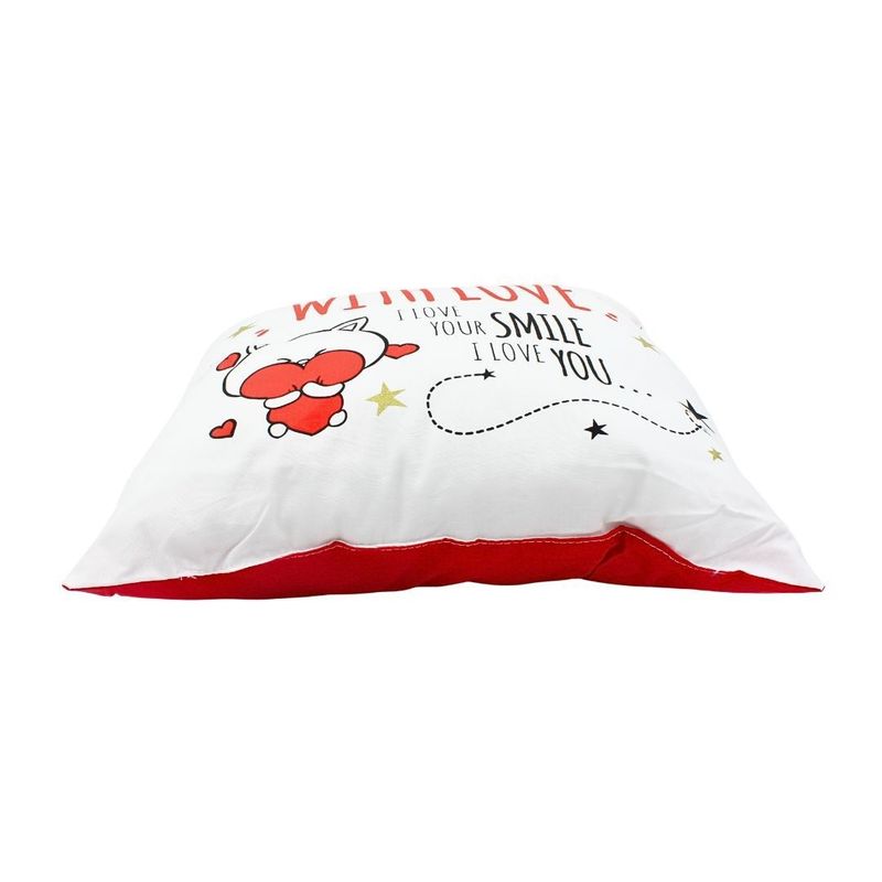 Casa si Gradina - Textile si covoare - Perne si pilote - Perne decorative - Perna decorativa Nekupto - "With Love / I Love Your Smile", 30x30 cm, bumbac - Infinity.ro
