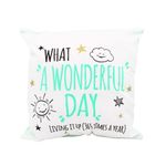 Casa si Gradina - Textile si covoare - Perne si pilote - Perne decorative - Perna decorativa Nekupto - "What a Wonderful Day", 30x30 cm, bumbac - Infinity.ro