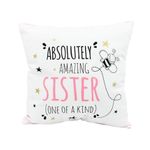 Casa si Gradina - Textile si covoare - Perne si pilote - Perne decorative - Perna decorativa Nekupto - "Absolutely Amazing Sister", 30x30 cm, bumbac - Infinity.ro