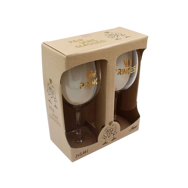 Casa si Gradina - Bucatarie si vesela - Cani si pahare - Pahare - Set 2 pahare vin, cristal ecologic, 440 ml, Nekupto - Prince & Princess - Infinity.ro