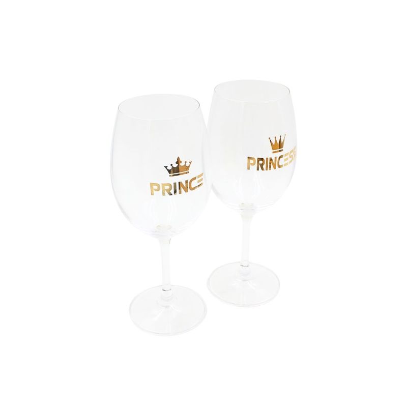 Casa si Gradina - Bucatarie si vesela - Cani si pahare - Pahare - Set 2 pahare vin, cristal ecologic, 440 ml, Nekupto - Prince & Princess - Infinity.ro