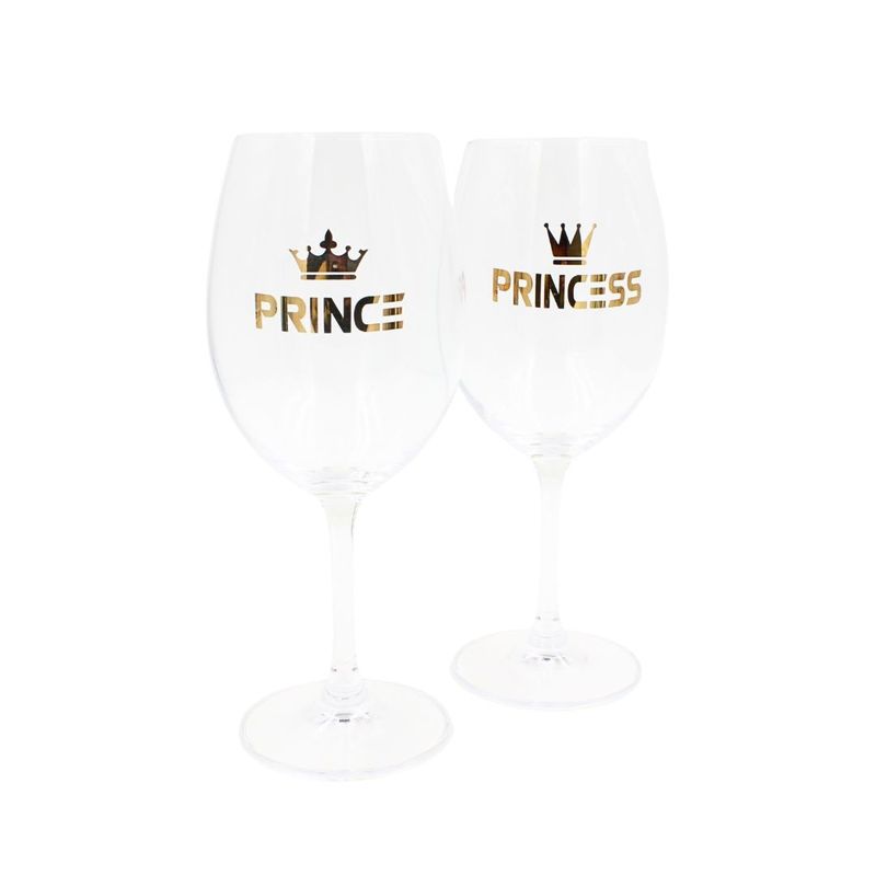 Casa si Gradina - Bucatarie si vesela - Cani si pahare - Pahare - Set 2 pahare vin, cristal ecologic, 440 ml, Nekupto - Prince & Princess - Infinity.ro