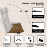 Casa si Gradina - Mobilier - Scaune si fotolii - Scaune - Scaun birou, directorial, material piele PU HD, suport ergonomic pentru cap si gat, functie de leganare, cotiere moi - Infinity.ro