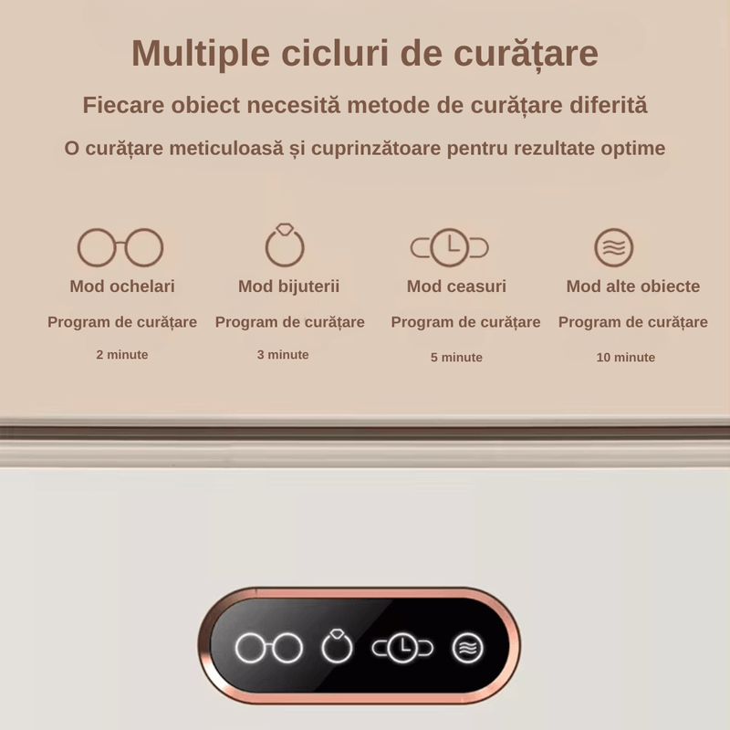 Ingrijire personala si Cosmetice - Sanatate si wellness - Aparate medicale - Dispozitive si accesorii medicale uz casnic - Aparat de Curatare Bijuterii cu Ultrasunete LUDORA®, Inox, 45kHz, 4 Moduri de Curatare, Sterilizare si Dezinfectare - Infinity.ro