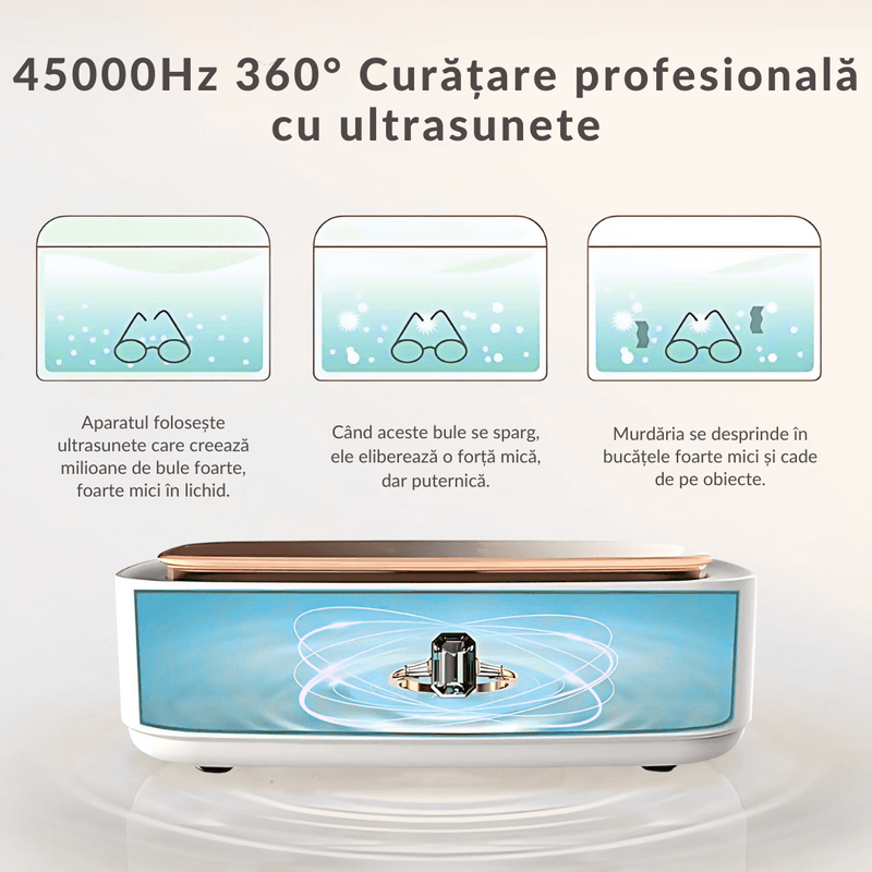 Ingrijire personala si Cosmetice - Sanatate si wellness - Aparate medicale - Dispozitive si accesorii medicale uz casnic - Aparat de Curatare Bijuterii cu Ultrasunete LUDORA®, Inox, 45kHz, 4 Moduri de Curatare, Sterilizare si Dezinfectare - Infinity.ro