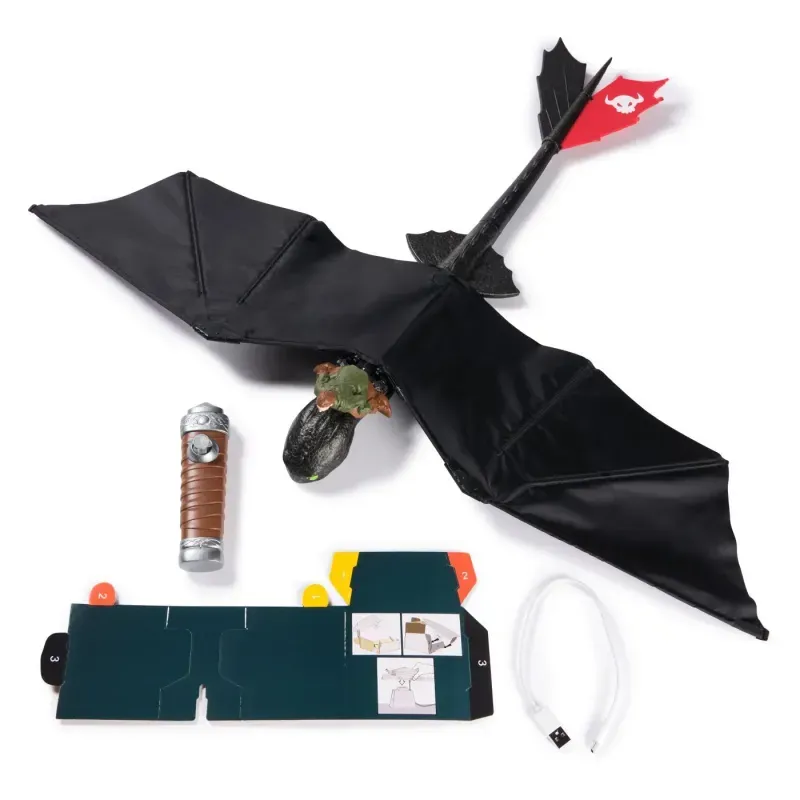 Jucarii, Copii si Bebe - Jucarii si jocuri - Figurine - Cum Sa Iti Dresezi Dragonul Figurina Dragon Toothless Zburator Cu Telecomanda - Infinity.ro