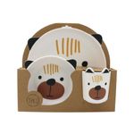 Jucarii, Copii si Bebe - Hrana si alaptare - Biberoane, suzete si accesorii hranire - Articole hranire bebelusi - Set masa copii, cana + bol + farfurie, 100% melamina, model ursulet - Infinity.ro