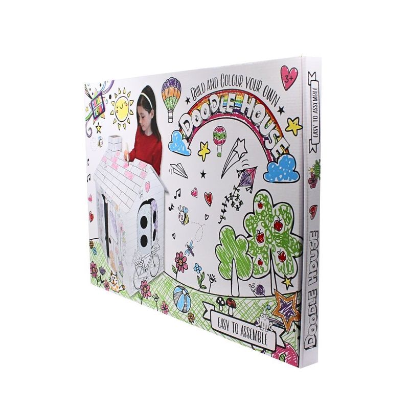 Jucarii, Copii si Bebe - Jucarii si jocuri - Jucarii de exterior - Casute si corturi copii - Casuta de Colorat din Carton pentru Copii – Doodle House | 3+ ani - Infinity.ro