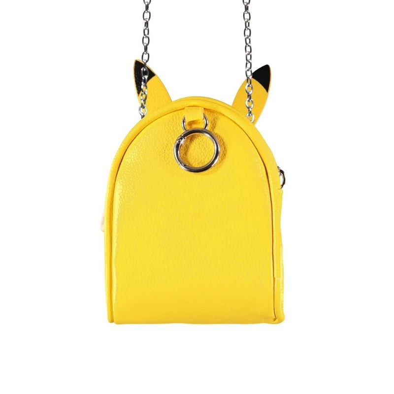 Fashion, accesorii si bijuterii - Copii - Accesorii copii - Genti si rucsacuri copii - Geanta micro, crossbody, Pokémon Pikachu, design 3D cu urechi, lant metalic, 16x10x10 cm, brand Difuzed - Infinity.ro
