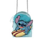 Fashion, accesorii si bijuterii - Copii - Accesorii copii - Genti si rucsacuri copii - Geanta micro, crossbody, Lilo & Stitch, design surf, lant metalic, 12x10x4 cm, brand Difuzed - Infinity.ro