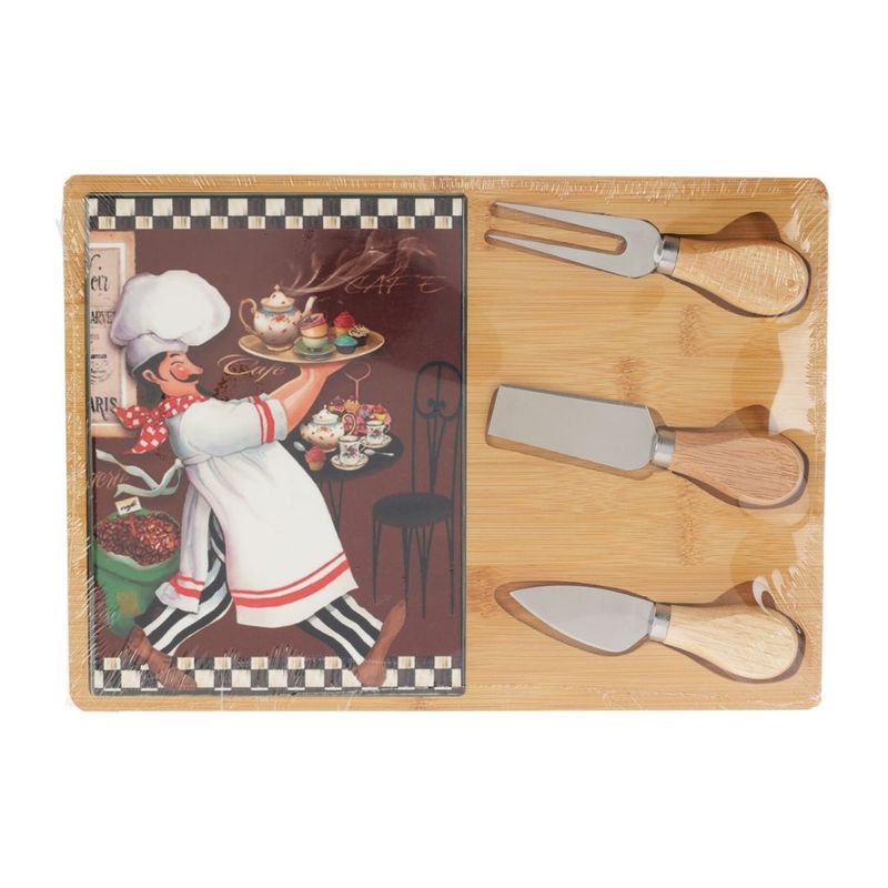 Casa si Gradina - Bucatarie si vesela - Vesela si tacamuri - Platouri de bucatarie - Platou pentru branzeturi din bambus si dolomit – set cu 3 ustensile, 4 modele disponibile - Infinity.ro