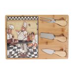 Casa si Gradina - Bucatarie si vesela - Vesela si tacamuri - Platouri de bucatarie - Platou pentru branzeturi din bambus si dolomit – set cu 3 ustensile, 4 modele disponibile - Infinity.ro