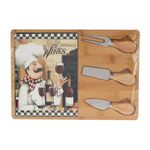 Casa si Gradina - Bucatarie si vesela - Vesela si tacamuri - Platouri de bucatarie - Platou pentru branzeturi din bambus si dolomit – set cu 3 ustensile, 4 modele disponibile - Infinity.ro