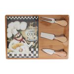 Casa si Gradina - Bucatarie si vesela - Vesela si tacamuri - Platouri de bucatarie - Platou pentru branzeturi din bambus si dolomit – set cu 3 ustensile, 4 modele disponibile - Infinity.ro