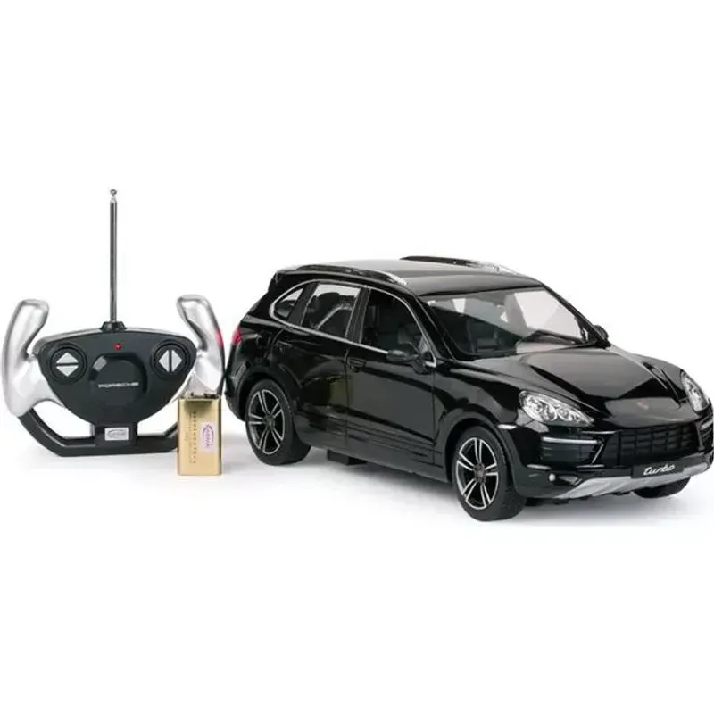 Jucarii, Copii si Bebe - Jucarii si jocuri - Vehicule si jucarii cu telecomanda - Masinute - Masina Cu Telecomanda Porsche Cayenne Turbo Negru Cu Scara 1 La 14 - Infinity.ro