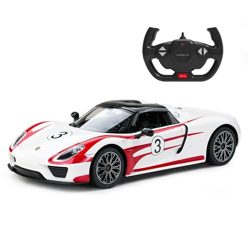 Jucarii, Copii si Bebe - Jucarii si jocuri - Vehicule si jucarii cu telecomanda - Masinute - Masina Cu Telecomanda Porsche 918 Spyder Weissach Alb Scara 1 La 14 - Infinity.ro