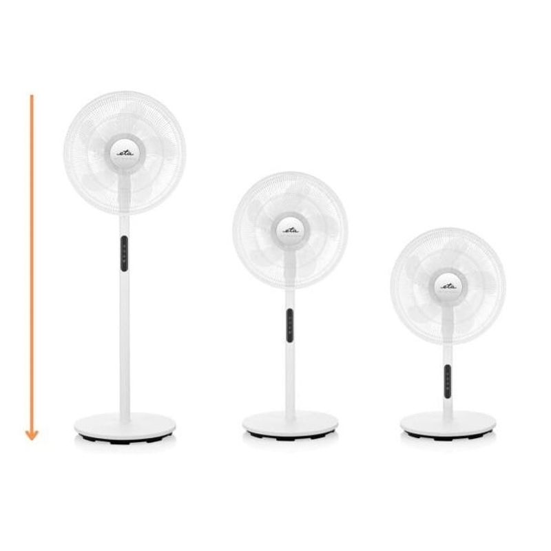 Electronice si Electrocasnice - Climatizare si sisteme de incalzire - Aparate racire aer - Ventilatoare - Ventilator cu picior ETA Breezo 460790000, design de lux, 60 W, 45 cm, 4 viteze, 5 palete, oscilatie, LED, telecomanda, - Infinity.ro