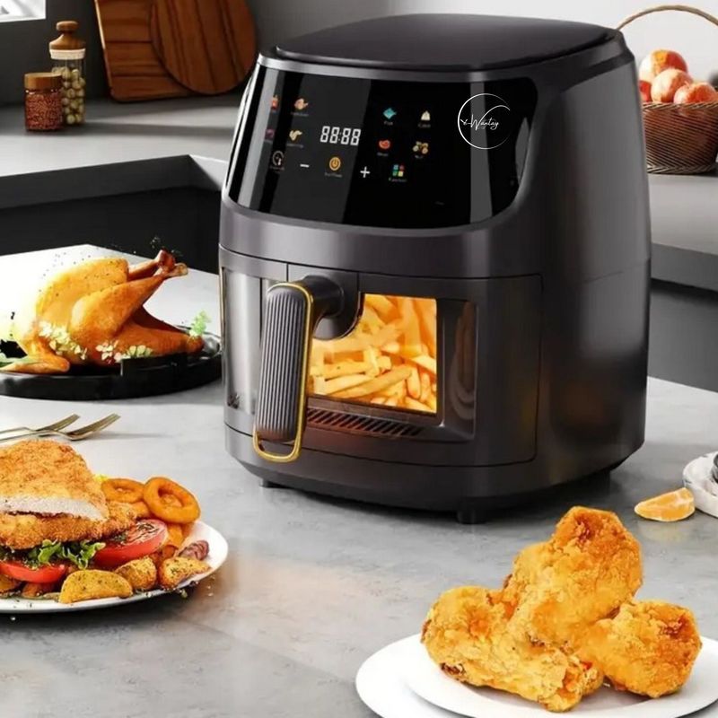 Electronice si Electrocasnice - Electrocasnice bucatarie - Aparate de gatit & desert - Friteuze - Friteuza cu Aer Cald e-Wantay® – Airfryer Digital 2400W, 8L, Ecran Tactil, 8 Programe Prestabilite, Gatire 360° - Infinity.ro