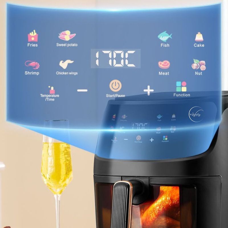 Electronice si Electrocasnice - Electrocasnice bucatarie - Aparate de gatit & desert - Friteuze - Friteuza cu Aer Cald e-Wantay® – Airfryer Digital 2400W, 8L, Ecran Tactil, 8 Programe Prestabilite, Gatire 360° - Infinity.ro