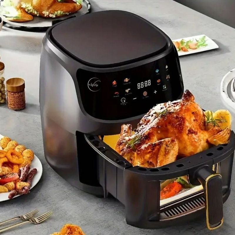 Electronice si Electrocasnice - Electrocasnice bucatarie - Aparate de gatit & desert - Friteuze - Friteuza cu Aer Cald e-Wantay® – Airfryer Digital 2400W, 8L, Ecran Tactil, 8 Programe Prestabilite, Gatire 360° - Infinity.ro